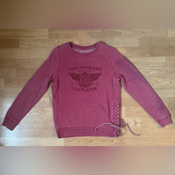 Gas Monkey Sweaters - Gas Monkey Garage- Maroon Crew Neck Pullover